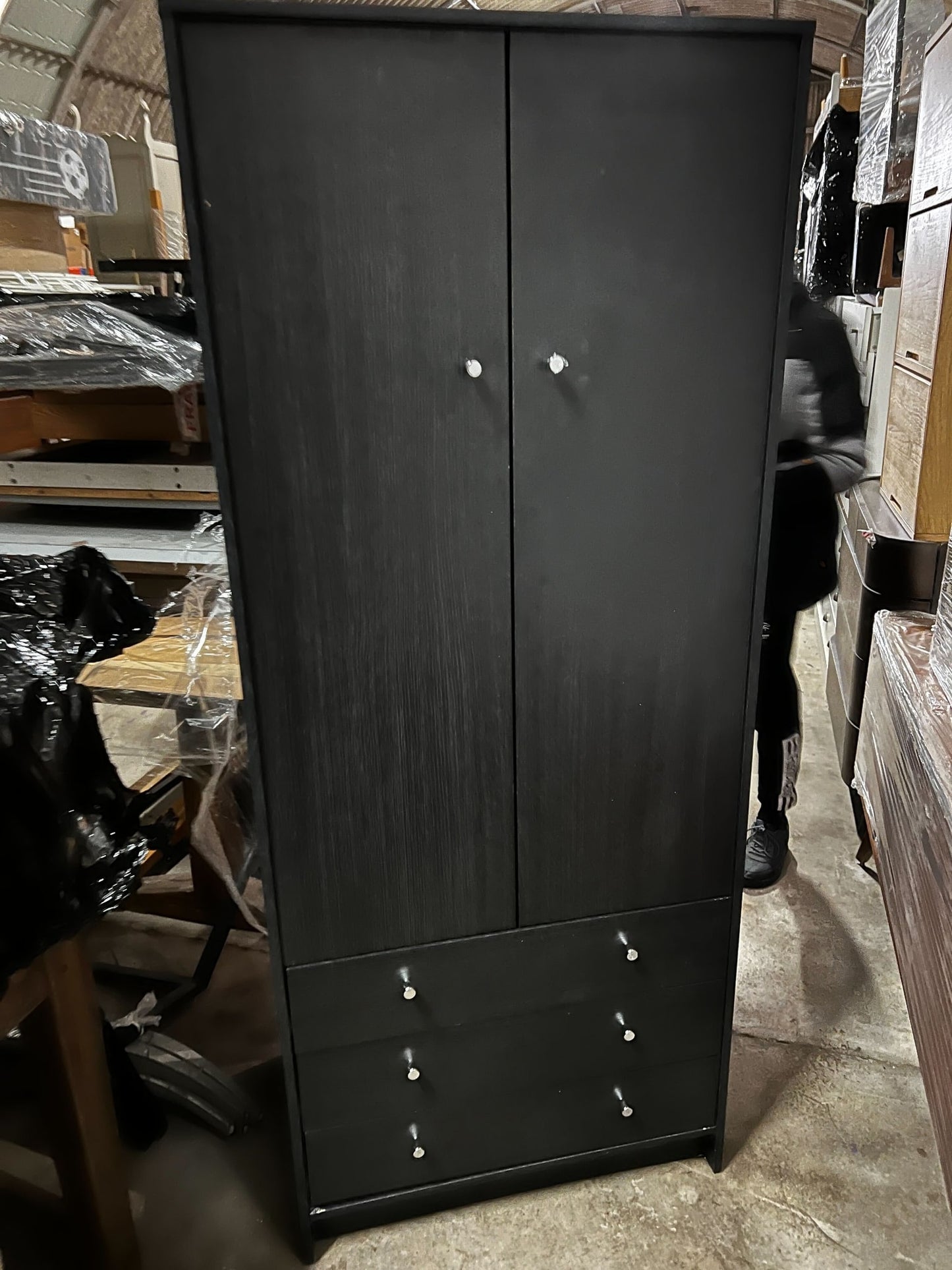 Black Wardrobe, 74.5x20x181cm