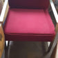 Burgundy & Brushed Steel Armchair