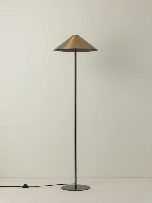 Orta - 1 light antique silver and burnished brass floor lamp, 40x146cm