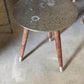 Round Side Table with Table top carving and Wooden legs