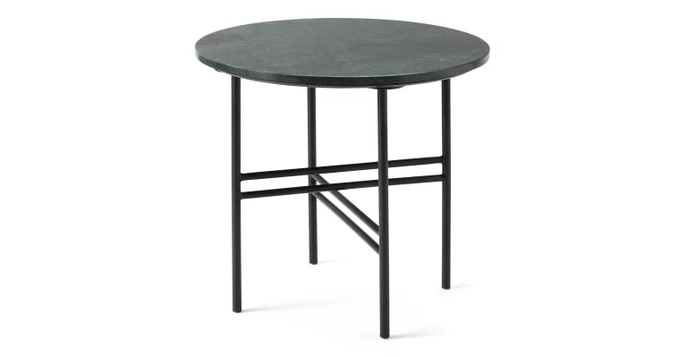 Ailish Large Round Side Table, Green Marble, 50x50x46cm