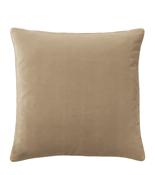 Large Plain Velvet Cushion Cover - Porridge, 51x51cm