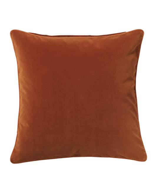 Large Plain Velvet Pillow Cover - Dirty Orange
