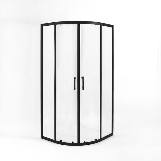 Milano Nero - Black Quadrant Shower Enclosure with Tray - 760mm