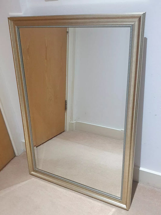 Large Wall Mirror Rectangle antique gold 100x70cm