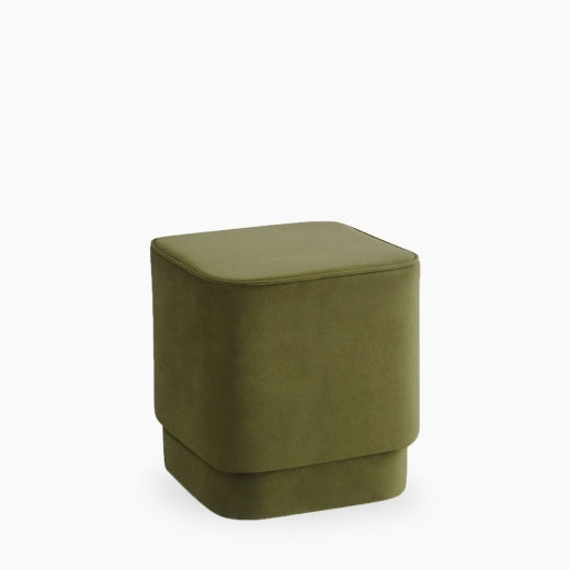 Soho Pouffe, Olive Green Sustainable Velvet, 45x42x42cm