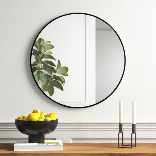 Kobe Round Metal Framed Wall Mounted Accent Mirror
