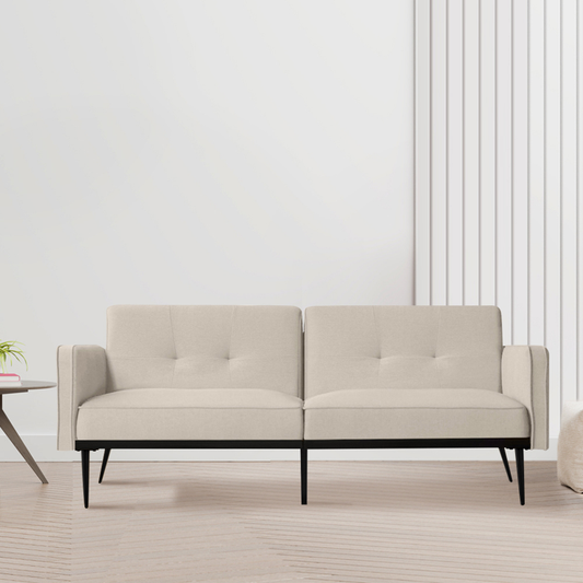 Hewson 3 Seater Sofa Bed, Beige, 80x200x110cm