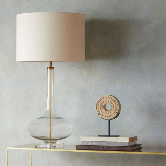loz table lamp in clear glass, 59x33x18cm