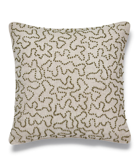 Leptoria Embroidered Cushion Cover - Spruce