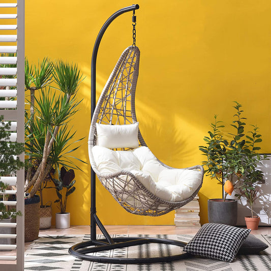 Maple Rattan Hanging Moon Chair