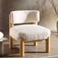 Okja Ecru Sherpa Faux Shearling Accent Chair, 63x65.5 x71.5cm