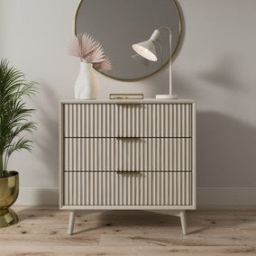 Neena 3 Drawer Chest, Warm Grey,75x75x38cm