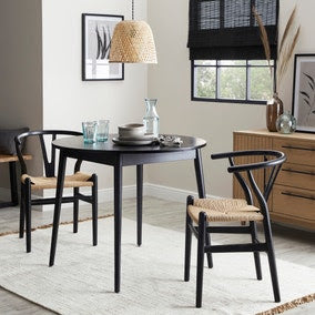 Leo Round Dining Table Black,78.5x95x95cm
