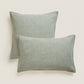 Washed Cotton Cushion Cover Green, 45x45