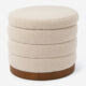 Cream Boucle Footstool 40x45cm