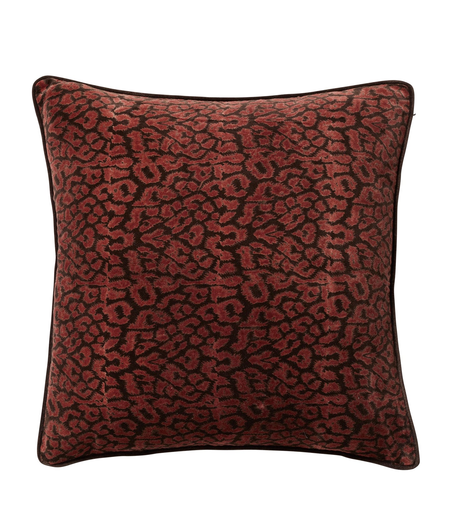 Leopard Print Cushion Cover -Blood Orange/Mocha