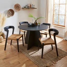 Effy 4 Seater Round Dining Table, Wood Effect – Flyp Catalog
