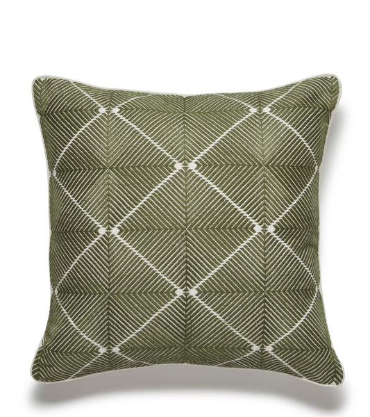Hirkani Diamond Cushion Cover - Moss