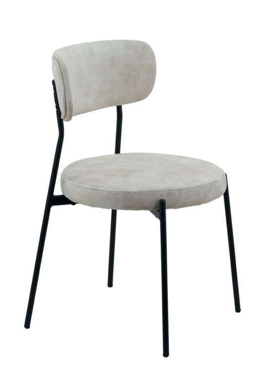 Stackable Glenn Velvet Dining Chairs- Cream
