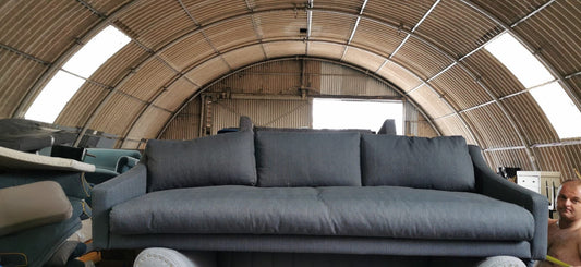 Grey 3-Seater Sofa, 90x215x50cm