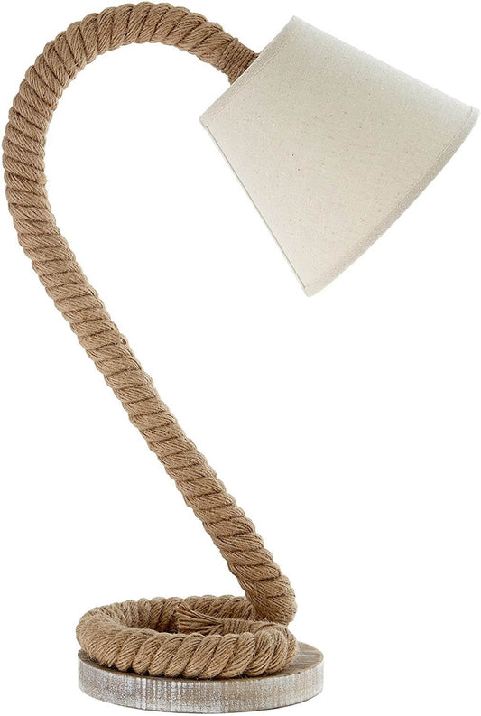 Natural Premier Housewares Maine Table Lamp with Fir Wood/ Hemp Rope Base