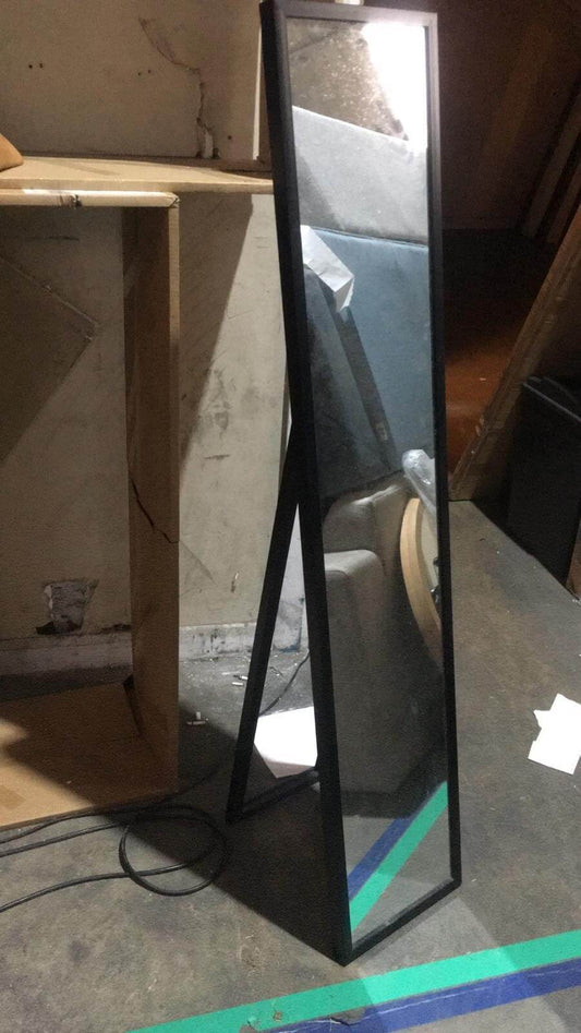 Mirror Rectangular with stand, Black, 40x150cm