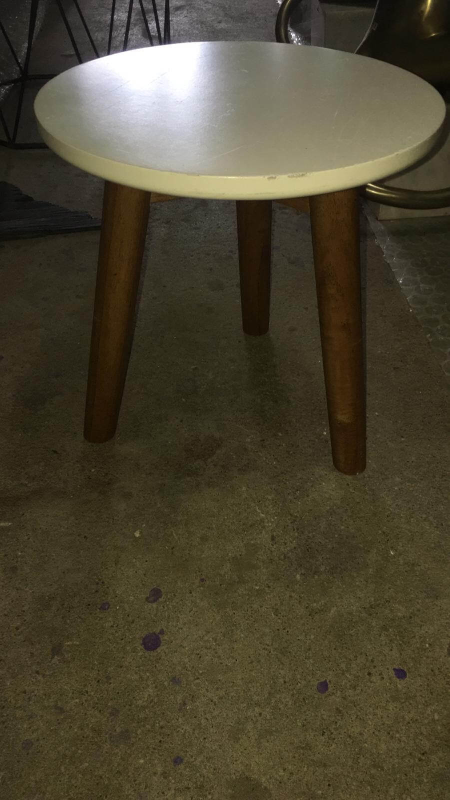 Yellow and Walnut side table