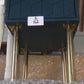 Hedra Bedside Table, Blue & Brass (MADE.com)