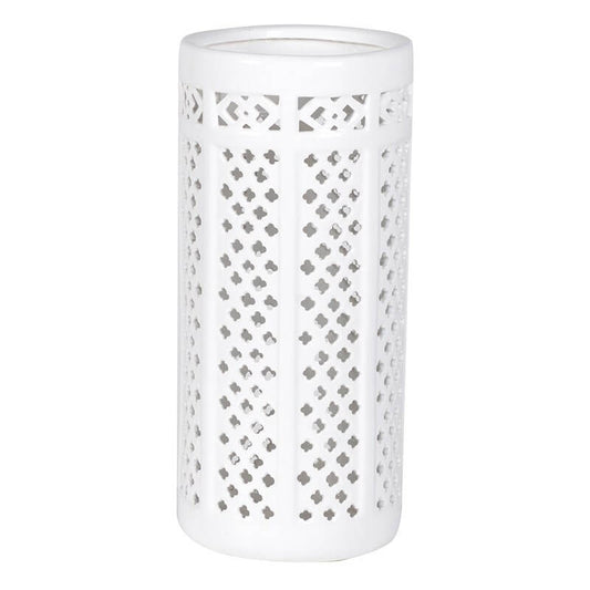 White Pierced Umbrella Stand, 0x20x43cm
