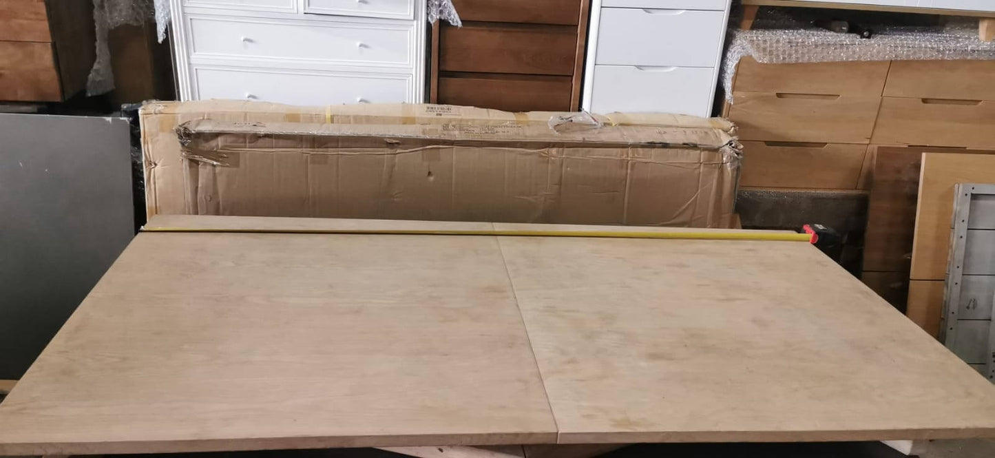 Natural Wooden Dining Table, Natural, 160x85x205cm