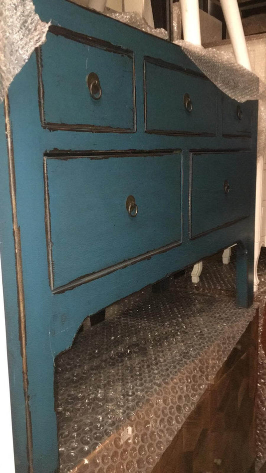 Teal Chinese Style Media Unit