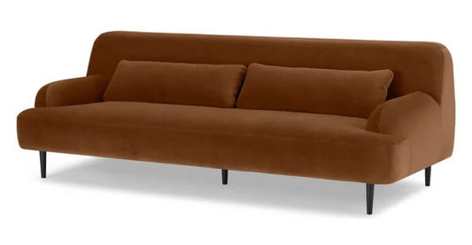 MADE.COM GISSELLE THREE SEATER SOFA IN CINNAMON VELVET, 231x97x77cm