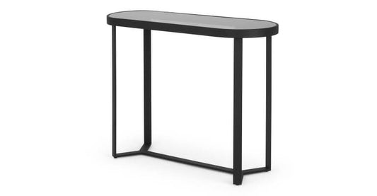 Made.com Aula Console Table, Black & Grey Glass, 100x35x79cm