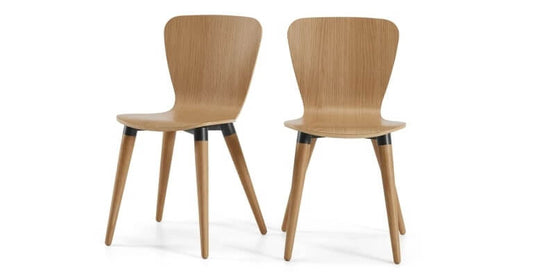 Made.com Set of 2 Edelweiss Dining Chairs, Oak and Black