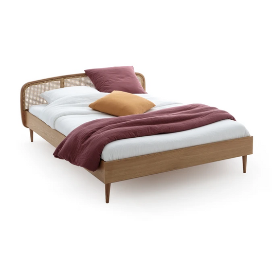 La Redoute Interieurs Buisseau Oak/Cane Bed with Base, Double