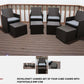 ROYALCRAFT CANNES SET OF FOUR CUBE CHAIRS WITH FOOTSTOOL