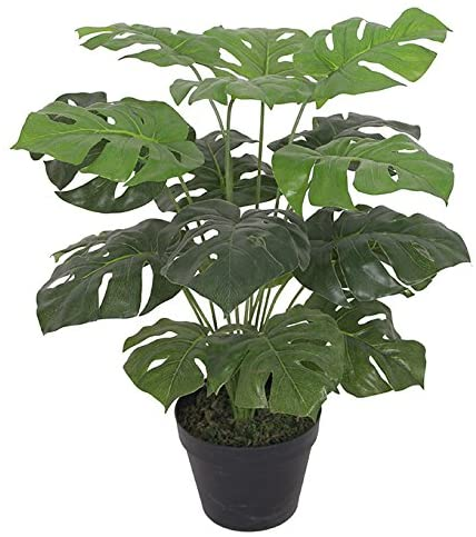 Leaf Artificial Monstera Plant 60cm Black Pot