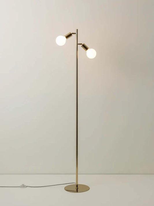 Lever - 2 light brass task floor lamp, 33x155cm