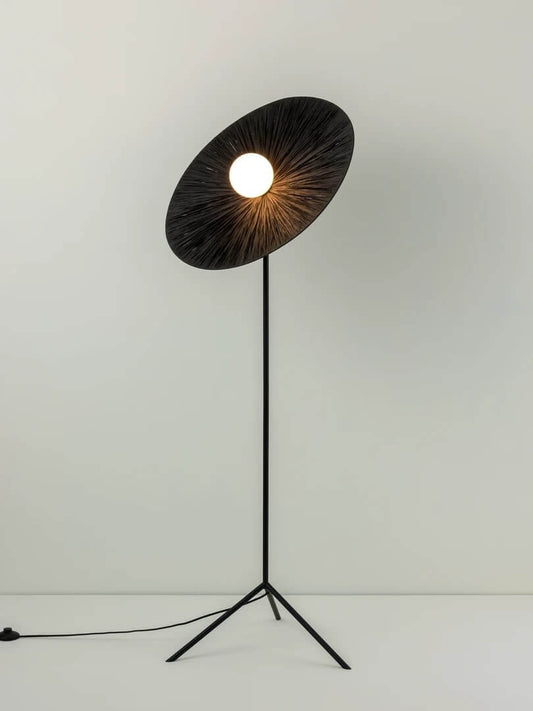 Ridotti - 1 light black raffia floor lamp, 60x60x160cm