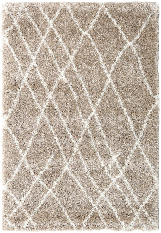 Shaggy Tangier - Beige / White 230x160cm