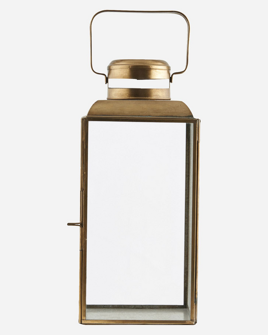 Lantern, Vintage, Brass, 14 x 14 x 30cm