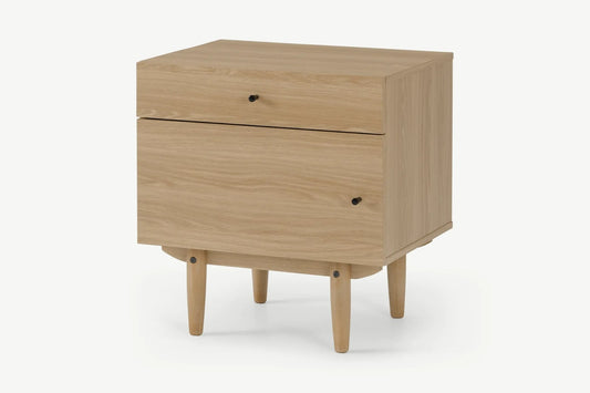 MADE.COM ASGER BEDSIDE TABLE IN OAK EFFECT, 41x55x59cm