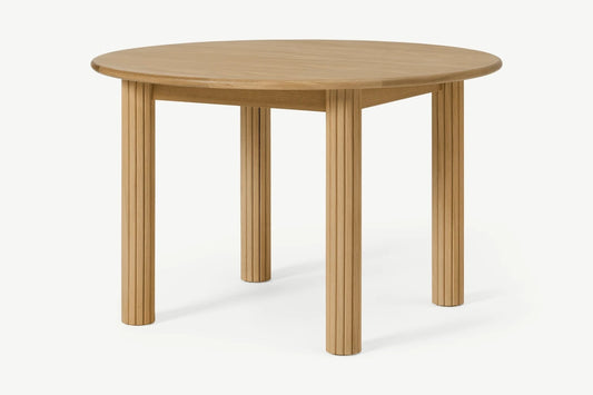 MADE.COM TAMBO 4 SEATER ROUND DINING TABLE IN OAK, 120x120x76cm