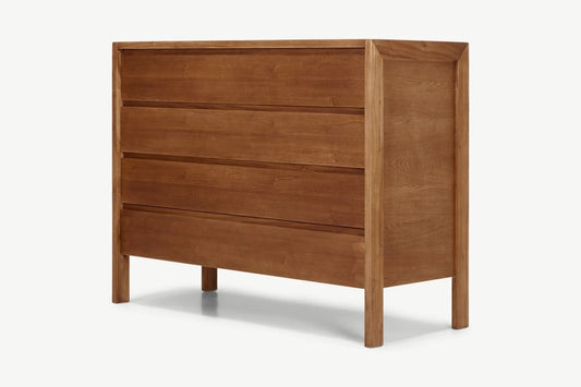 MADE.COM LEDGER CHEST OF DRAWERS IN DARK STAIN ASH, 50x120x94cm