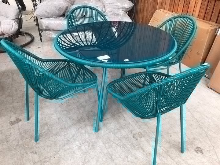 SALSA GARDEN DINING TABLE AND SET OF 4 CHAIRS