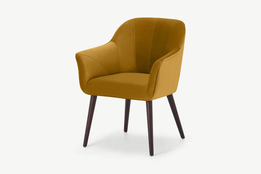 Made.com Fordell Carver Dining Chairs In Mustard Velvet