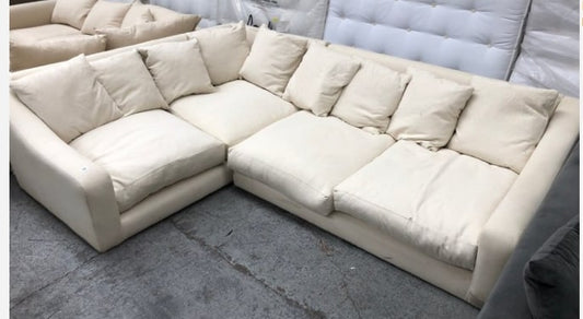 LOAF.COM OSCAR LARGE LEFT HAND FACING CHAISE END CORNER SOFA IN NATURAL, 180x255x80cm