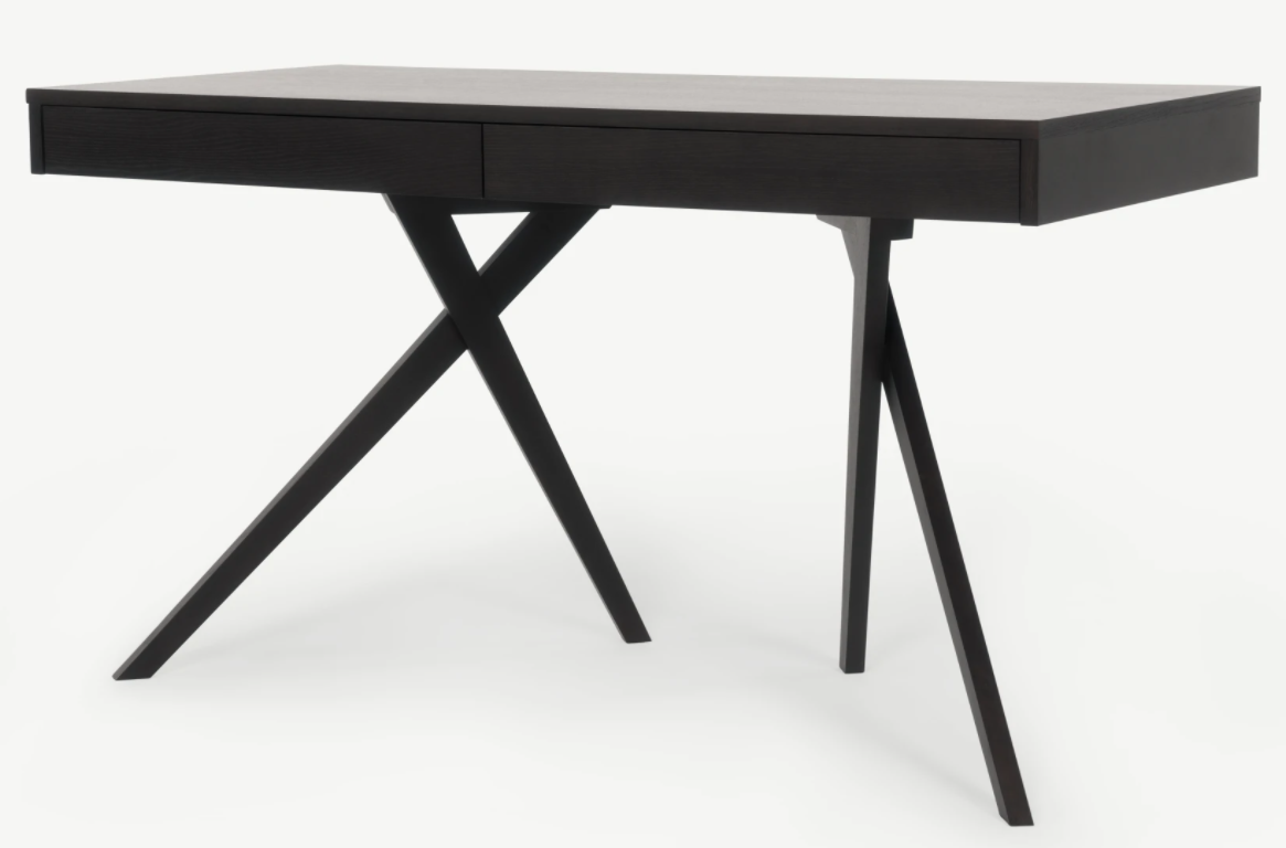 MADE.COM DARCY DESK IN DARK STAIN OAK, 60.1x130.1x72.6cm