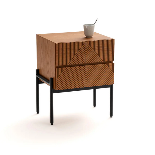 LA REDOUTE LODGE 2 DRAWER BEDSIDE TABLE